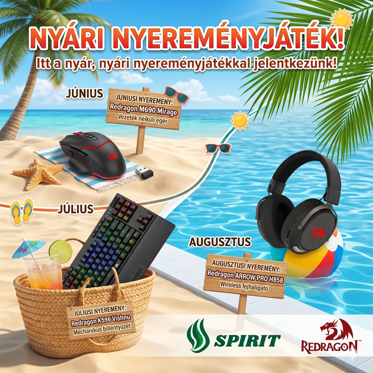 ☀️ Nyári Nyereményjáték a Spirit Esportsnál – Gamer Ajándékok Egész Nyáron!